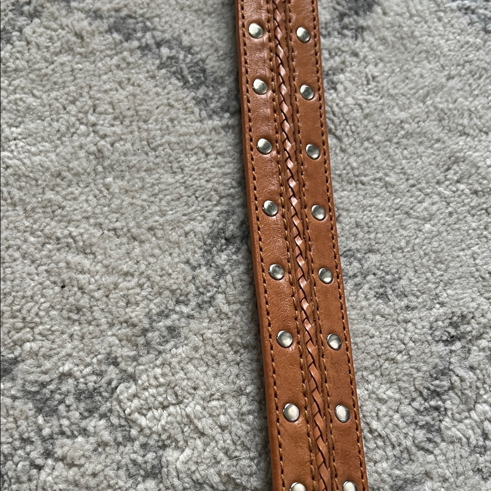 MICHAEL Michael Kors Leather Studded Belt with Silver Buckle, XL, NWT - Picture 2 of 6